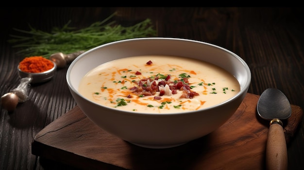 Luscious Lobster Delight A Captivating Photograph of Velvety Lobster Bisque or Chowder Bursting