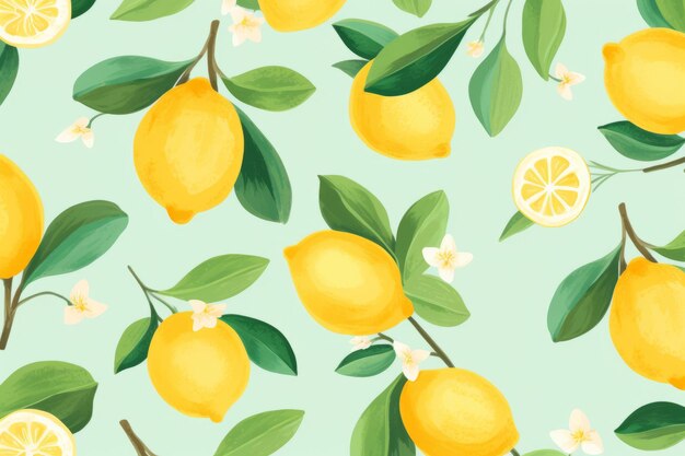 Luscious pastel lemon delight a vector seamless pattern background