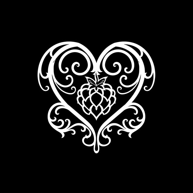 Luscious Raspberry Initial Logo With Elegant Scrollwork and Abstract Outline Tattoo Tshirt Design