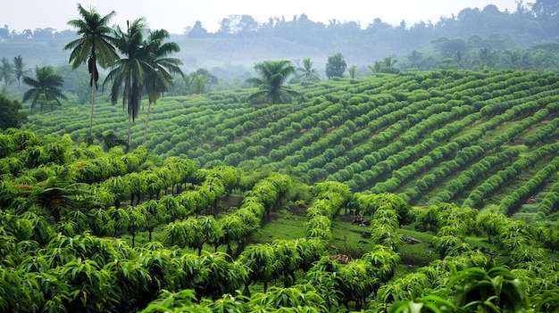 Foto paesaggio agroforestale rigoglioso