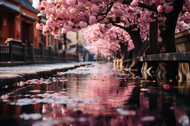 Lush background Sakura season AI Generated