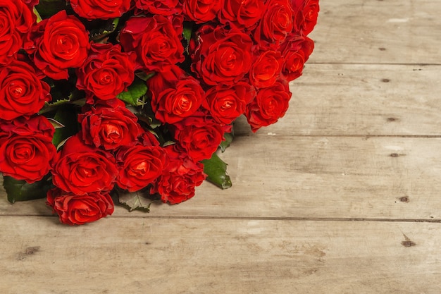 A lush bouquet of fresh red roses