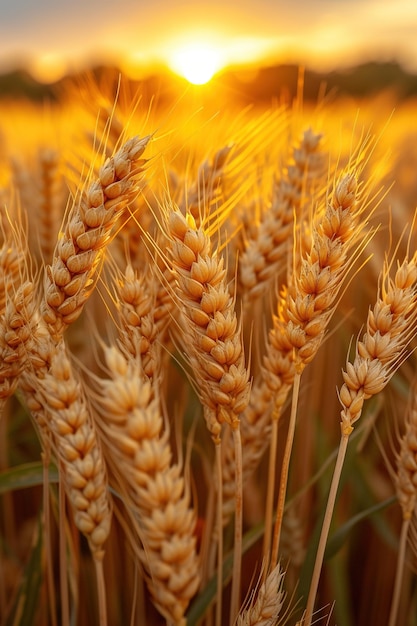 Foto lussureggiante raccolta di grano dorato pronta per il raccolto foto gratuita