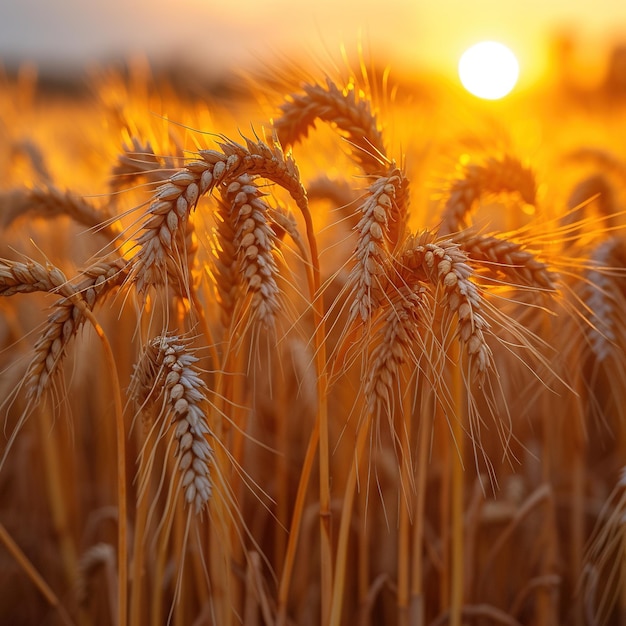 Lush golden wheat crop ready to harvest free photo