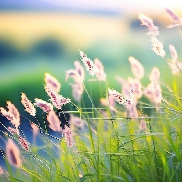 A Lush Green Background Adorned with Wild Grass