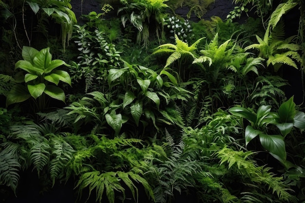 Lush Green Fern Wall