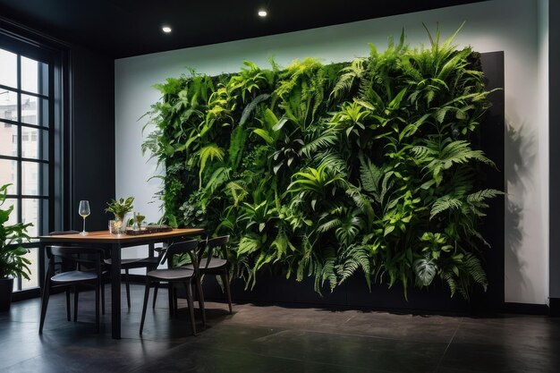 Photo lush green fern wall