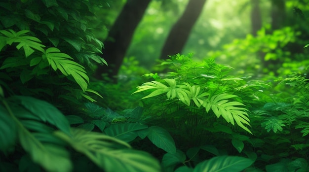 Lush Green Foliage Background