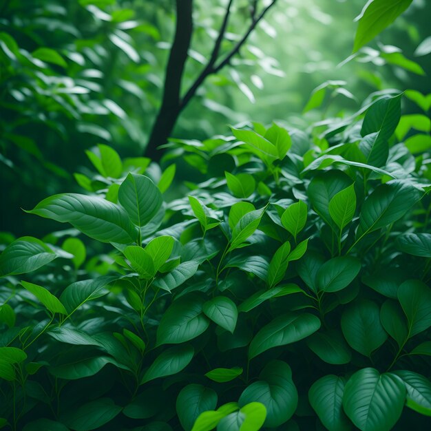 Photo a lush green forest filled with lots of leaves