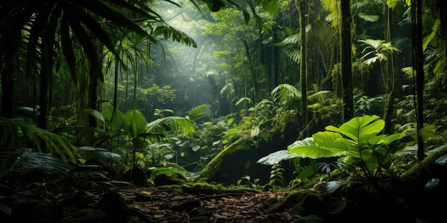 lush green forest filled with lots of trees