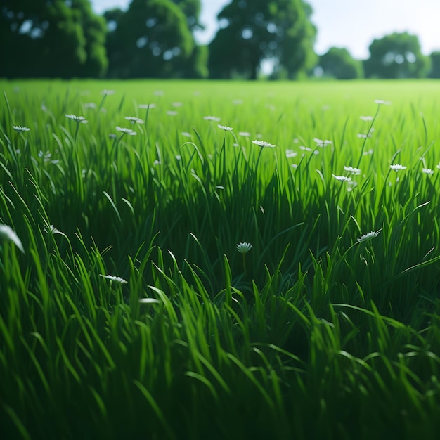 Lush green grass meadow background