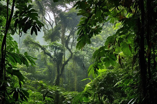 Lush Green Rainforest Canopy View