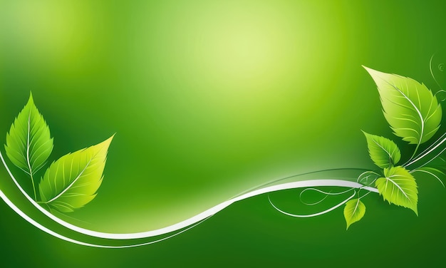 Lush Greenery Abstract Background Embellished with Smooth Lines