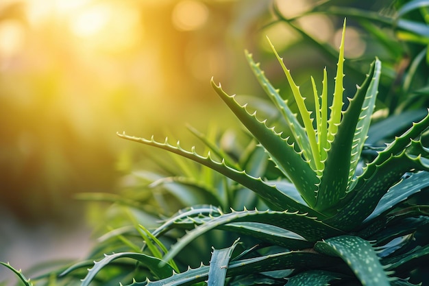 The lush greenery and soothing essence of an aloe vera plant