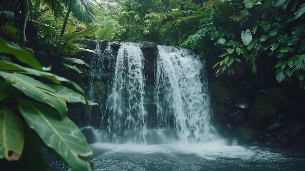Lush Greenery Waterfall