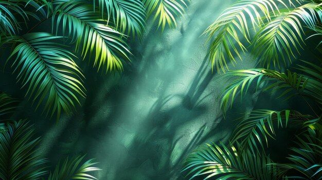 Lush Jungle Scene With Palm Trees