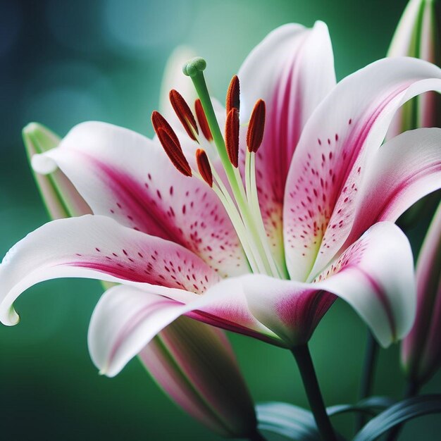 Photo lush lily flower in closeup