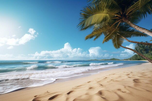 Lush Palms on a Sandy Beach