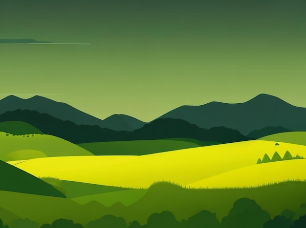 Photo lush tranquility vector illustration of green landscape background