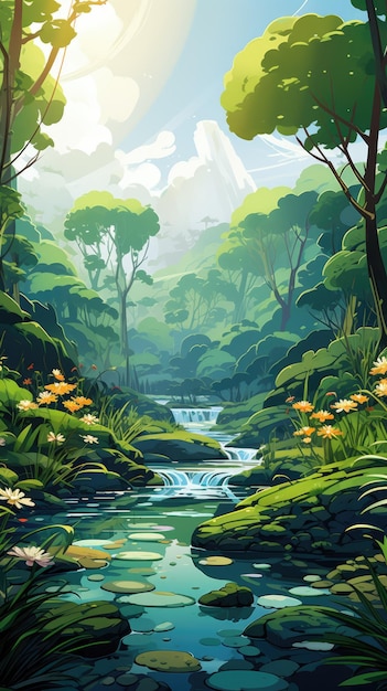 lush tropical forest background