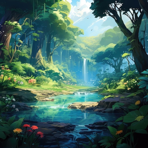 lush tropical forest background