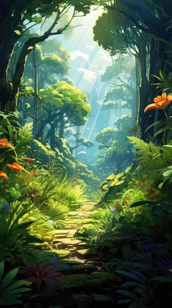 lush tropical forest background