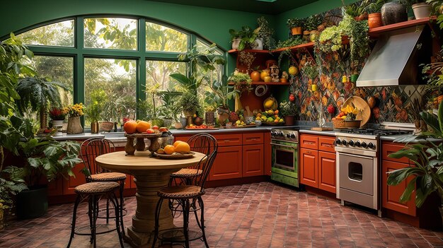Lush Tropical Kitchen Oasis Bringing the Outdoors In