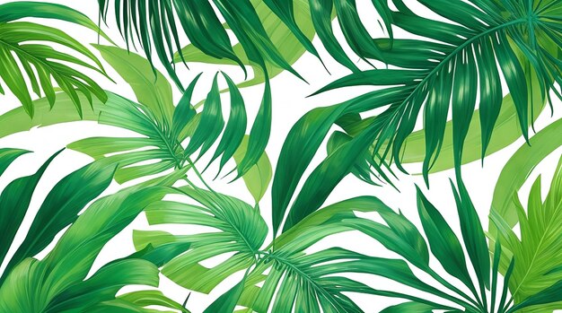 Lush tropical palm leaves