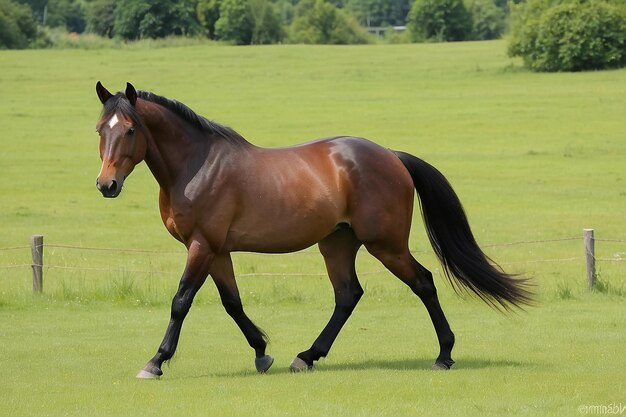 Photo lusitania mare on the meadow