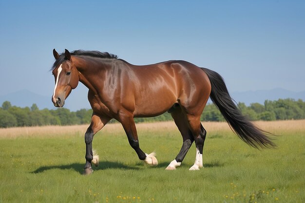 Photo lusitania mare on the meadow