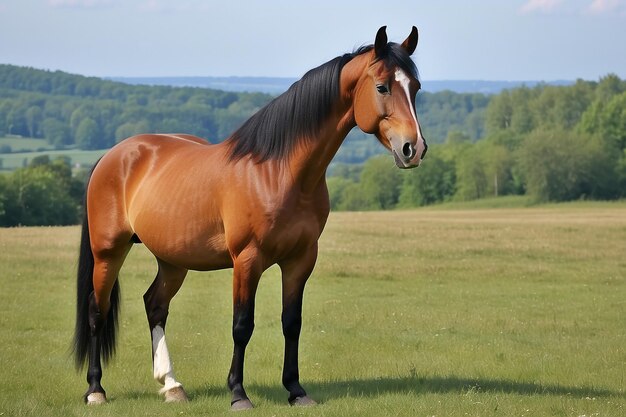 Photo lusitania mare on the meadow