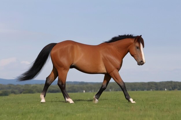 Photo lusitania mare on the meadow