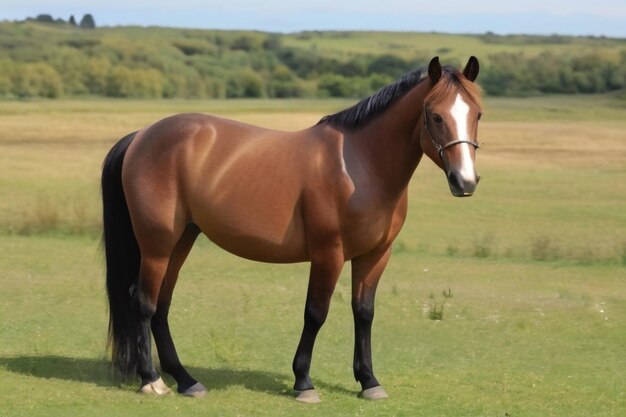 Photo lusitania mare on the meadow