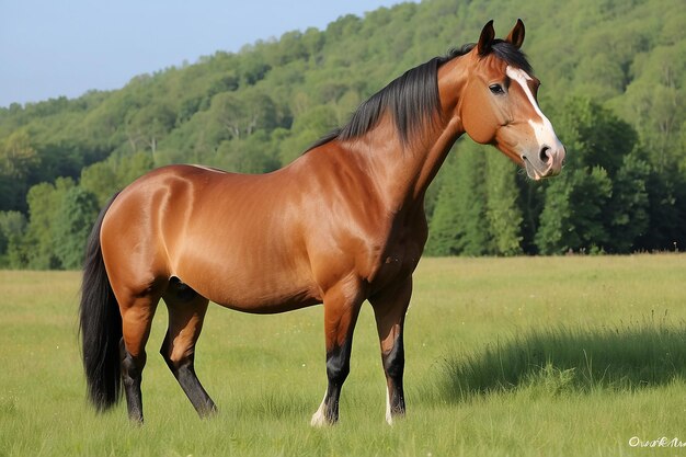 Photo lusitania mare on the meadow