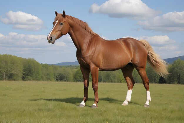 Photo lusitania mare on the meadow