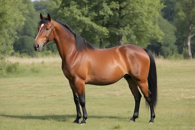 Photo lusitania mare on the meadow