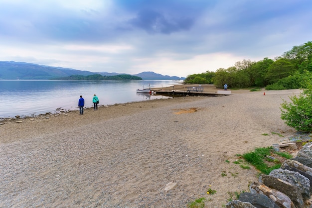 Luss Pier is a popular starting point for boat trips on the loch Lomond , Argyll & Bute, Scotland