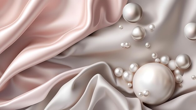 Photo lustrous fabric and pearl echoes