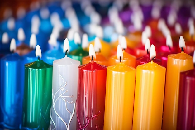 Lustrous festival glow hanukkah candles photo