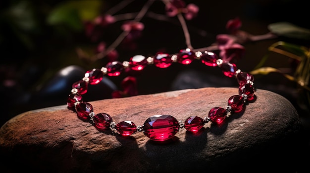 Lustrous Garnet in Candlelight