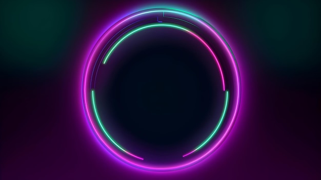 Lux background with neon frame generative ai