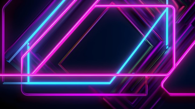 Lux background with neon frame generative ai