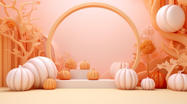 Luxe 3D gerenderd Halloween achtergrond pompoen vibe