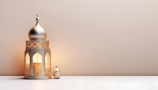 luxe 3d gouden islamitische mlad un nabi muharram ramadan lantaarn achtergrond banner