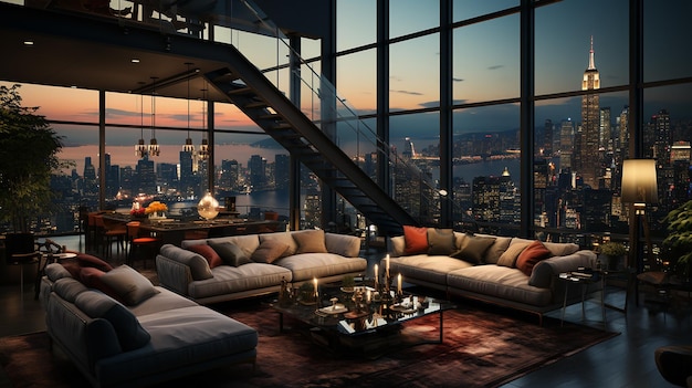 Luxe 8K hoogwaardig penthouse-interieur