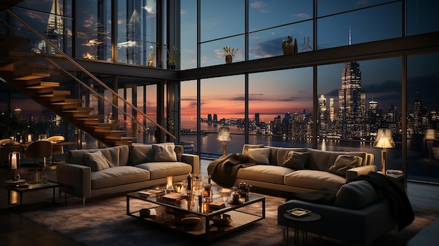 Luxe 8K hoogwaardig penthouse-interieur