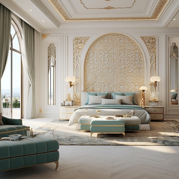 Luxe Arabische hoofdslaapkamer.