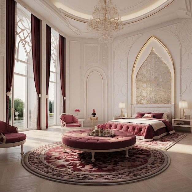 Luxe Arabische hoofdslaapkamer.