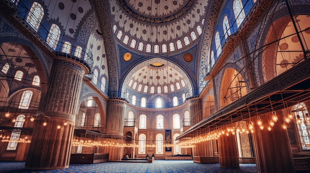 luxe architectuur van Sultanahmet Camii blauwe moskee Istanbul Turkije