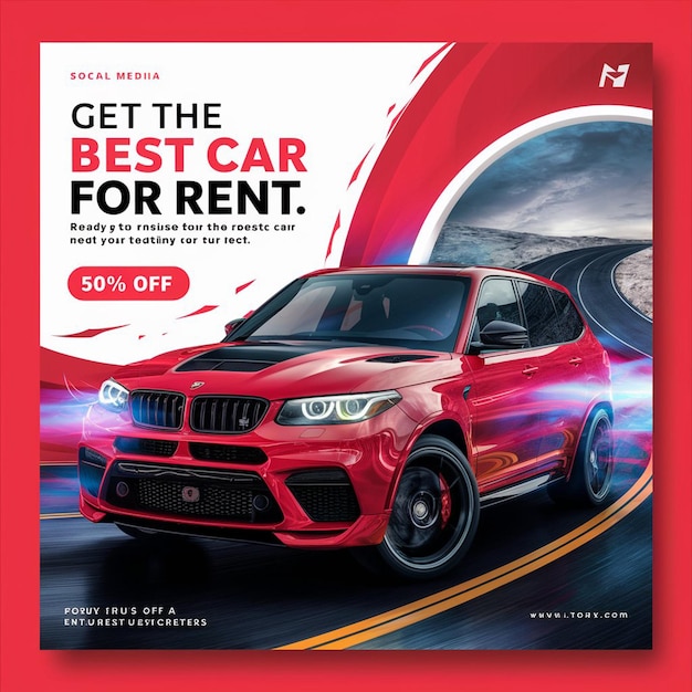 Luxe auto verhuur en auto verkoop sociale media instagram post sjabloon ontwerp